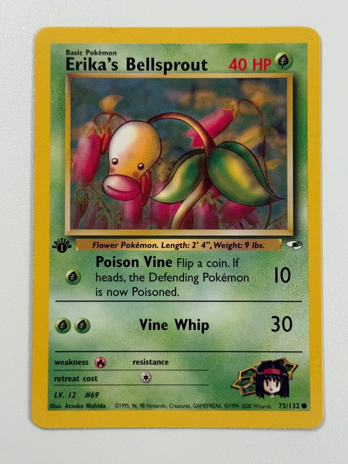 Pokémon Cards Erika's Bellsprout 75/132 1ST EDITION Gym Heroes WOTC Common0
