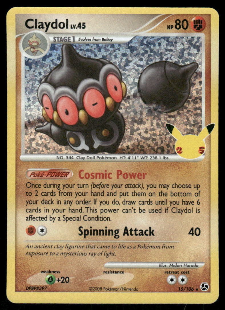 Pokemon Cards Claydol 15/106 Celebrations: Classic Collection Holo NM *30