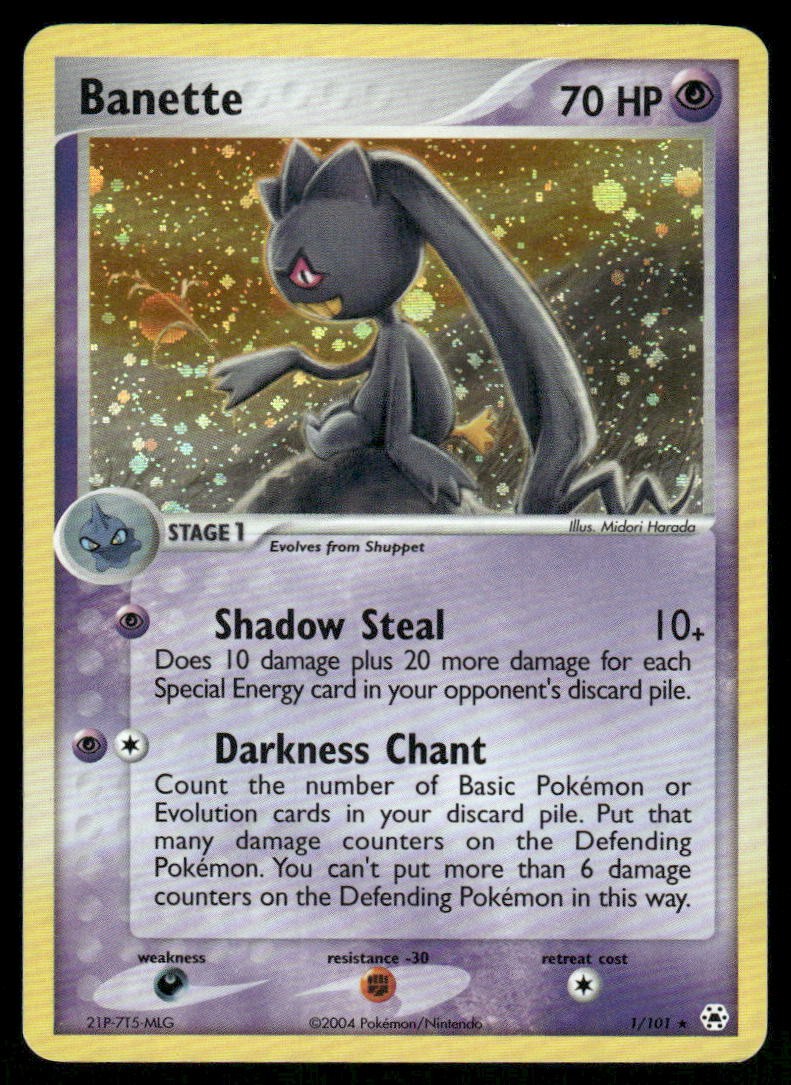 Pokemon Cards Banette 1/101 Hidden Legends Holo Rare LP0