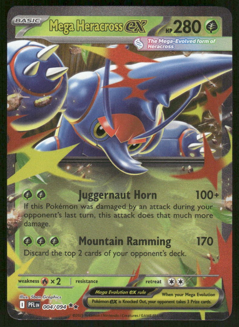 Pokemon Cards Mega Heracross ex 004/094 Phantasmal Flames Double Rare NM0