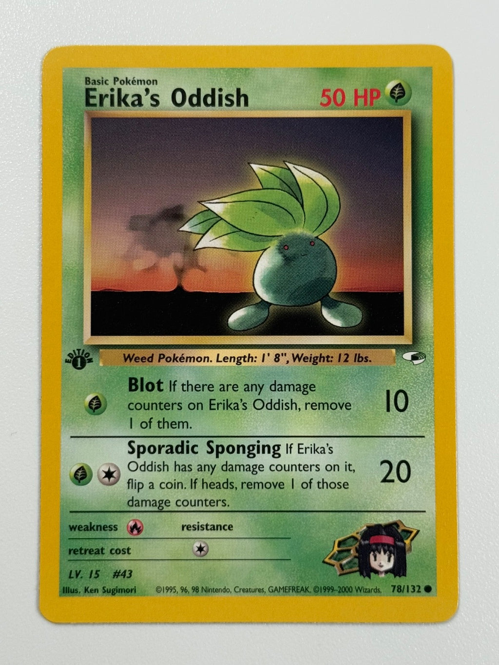 Pokémon Cards Erika's Oddish 78/132 1ST EDITION Gym Heroes WOTC Common0