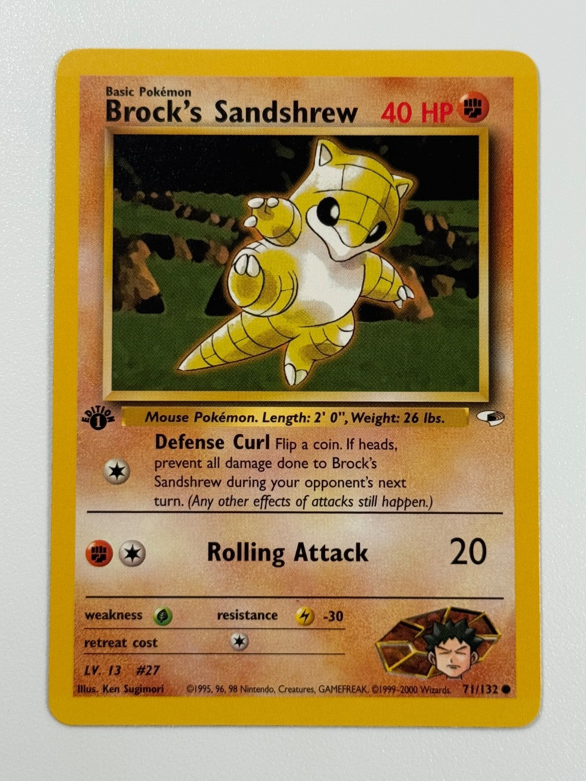 Pokémon Cards Brock's Sandshrew 71/132 1ST EDITION Gym Heroes WOTC Common0