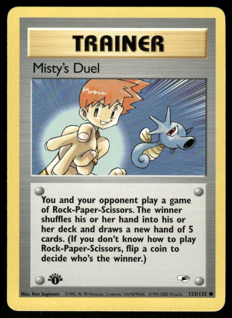 Pokemon Cards Misty's Duel 123/132 1ST EDITION Gym Heroes WOTC Common NM0