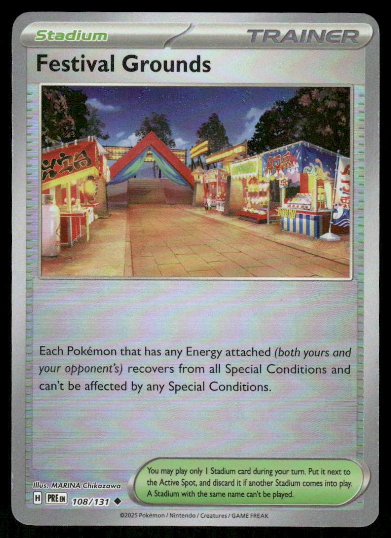 Pokemon Cards Festival Grounds 108/131 Reverse Holo Prismatic Evolutions NM0