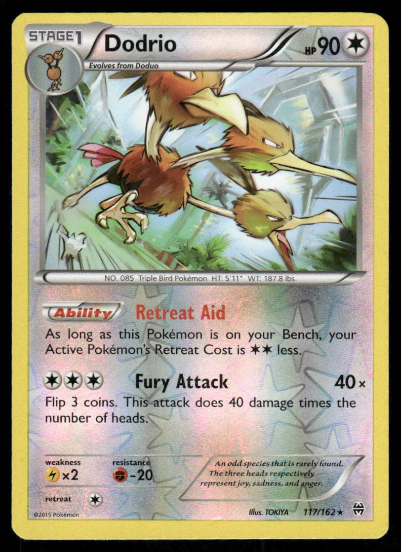 Pokemon Cards Dodrio 117/162 Reverse Holo BREAKthrough XY NM0