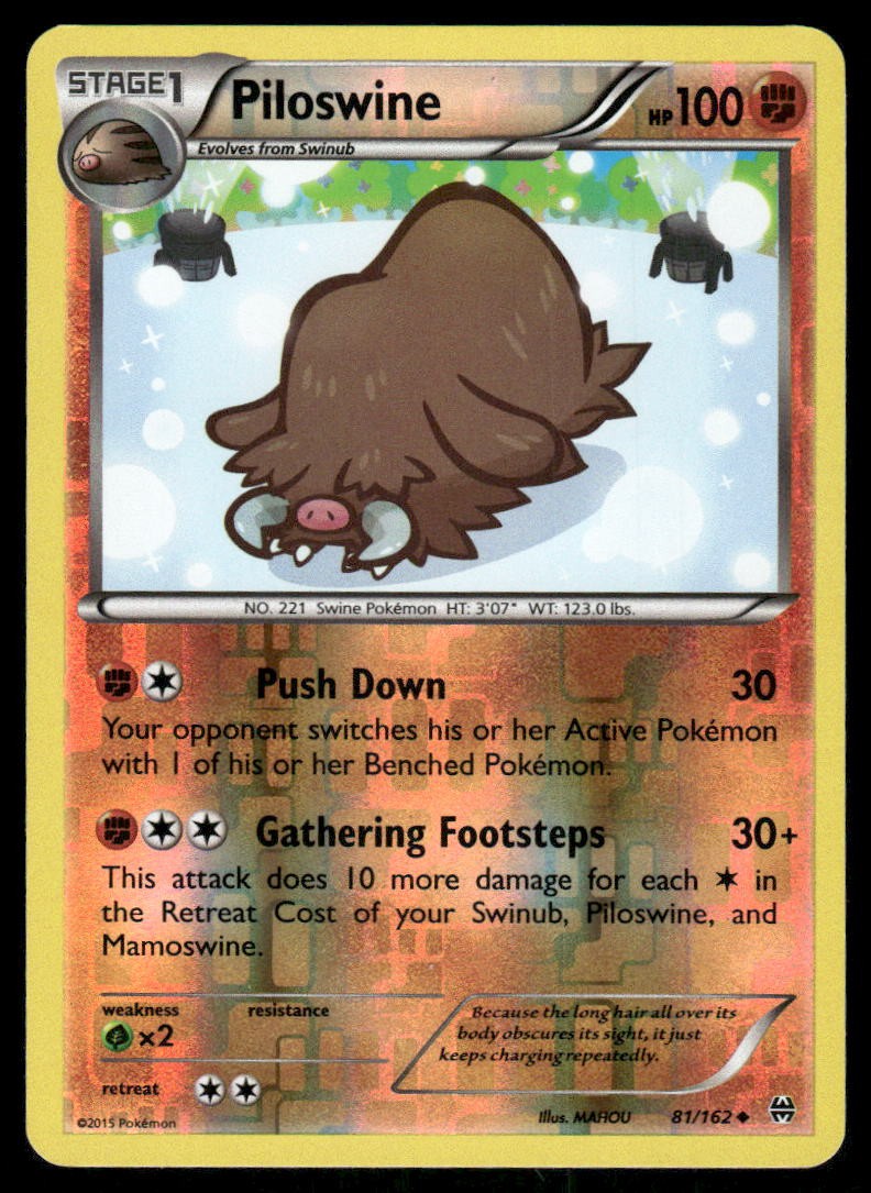 Pokemon Cards Piloswine 81/162 Reverse Holo BREAKthrough XY NM0