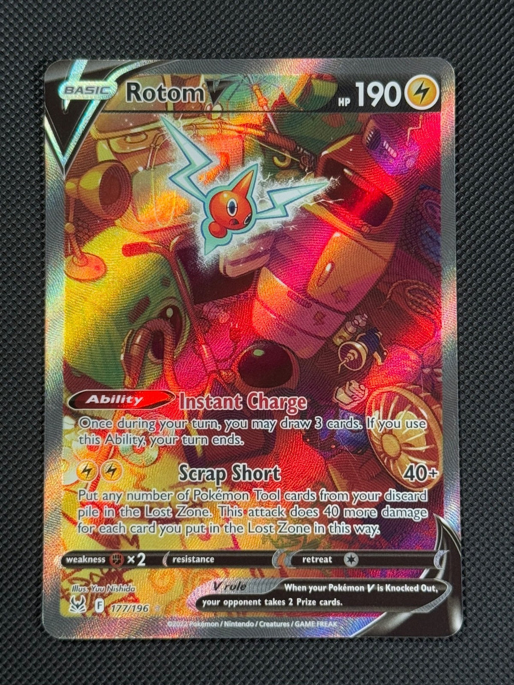 Rotom V 177/196 ALT ART Pokémon Card Swsh11: Lost Origin Holo Rare0
