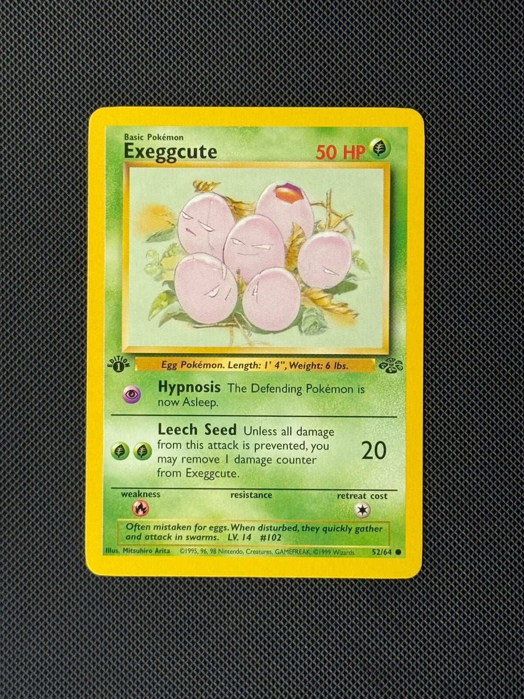 Exeggcute 52/64 1st Edition Pokémon Card Jungle Common WOTC NM0