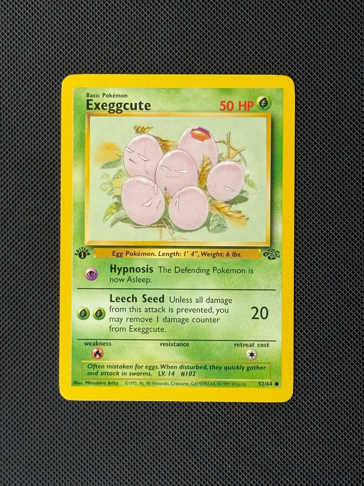 Exeggcute 52/64 1st Edition Pokémon Card Jungle Common WOTC NM0