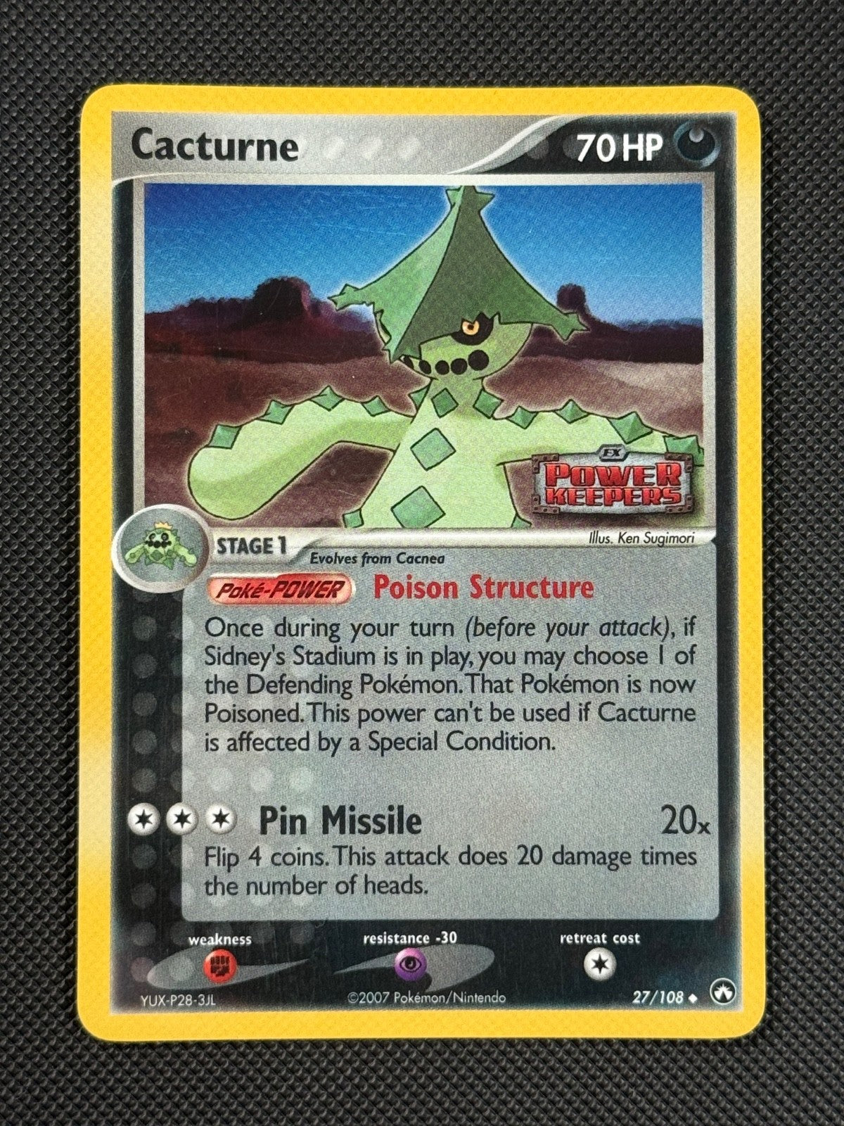 Cacturne 27/108 STAMPED Pokémon Card EX Power Keepers Reverse Holo Uncommon0