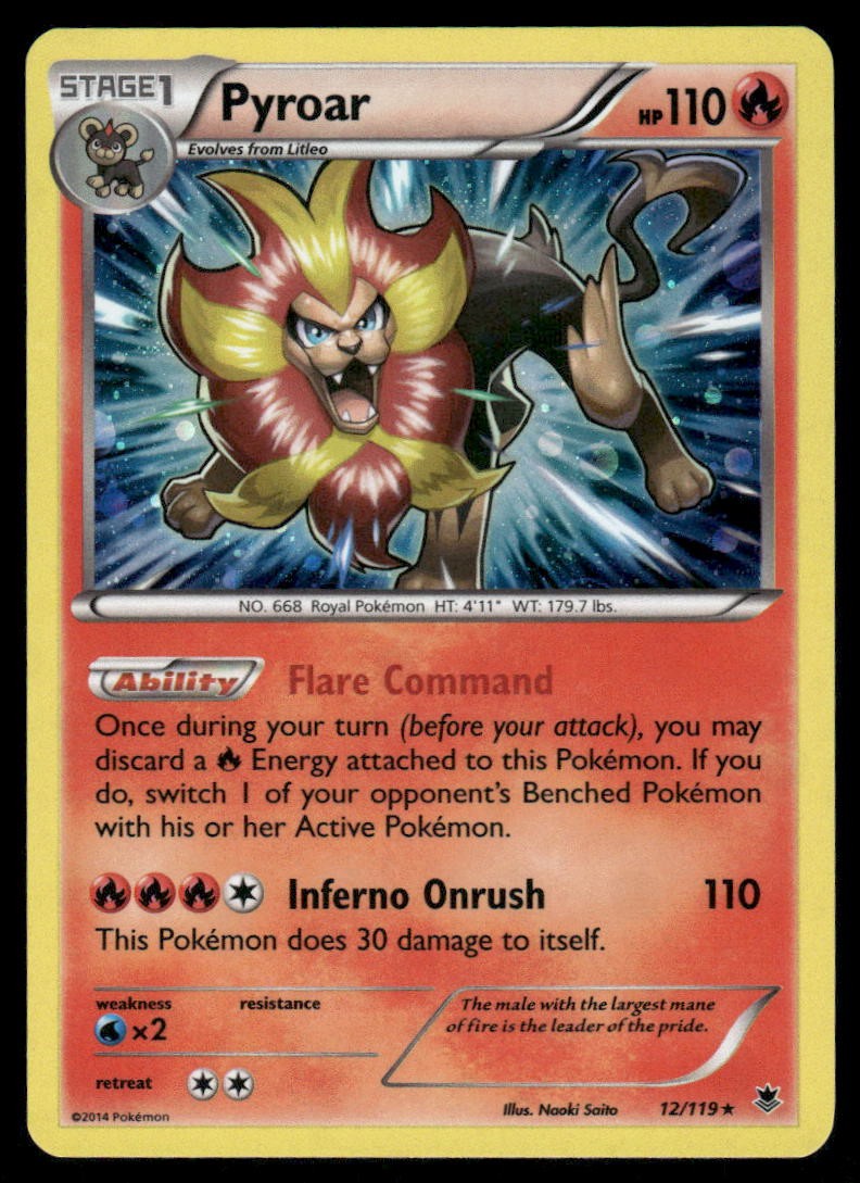 Pokemon Cards Pyroar 12/119 Phantom Forces Holo Rare NM0