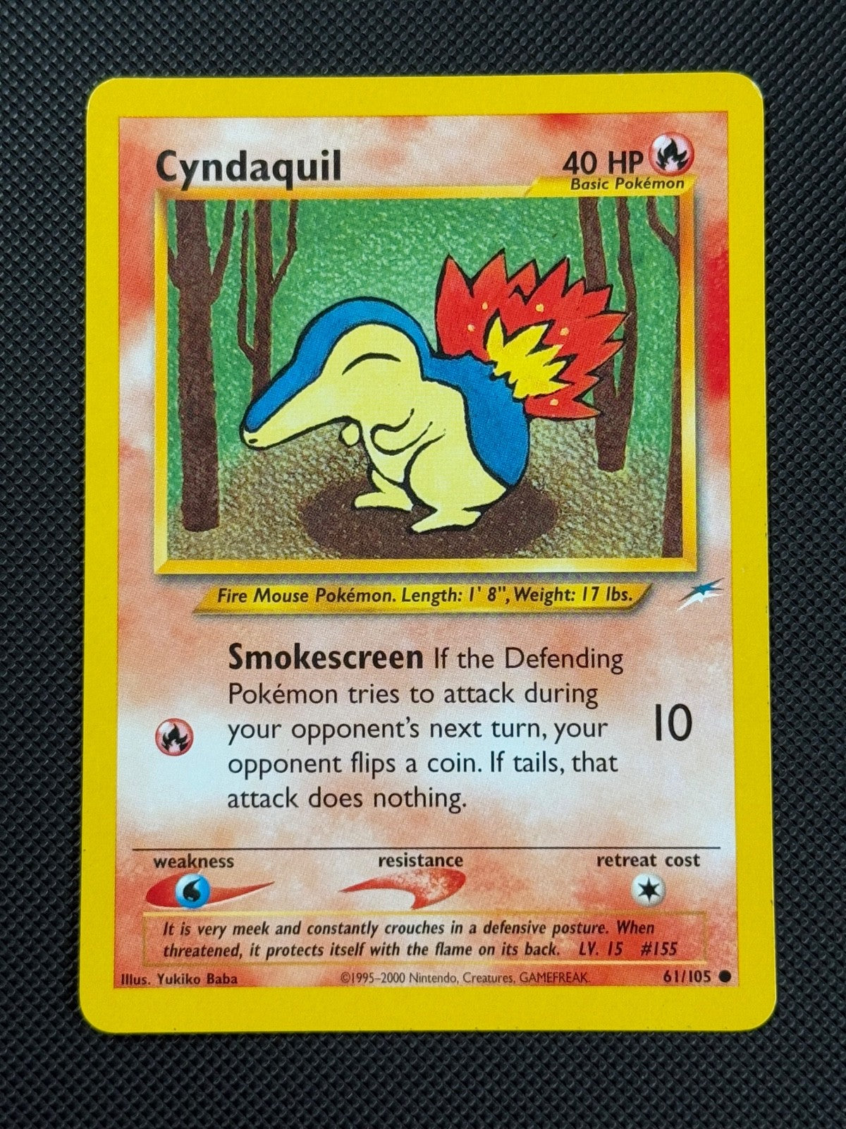 Cyndaquil 61/105 REGULAR Pokémon Card WOTC Neo Destiny Unlimited Common0