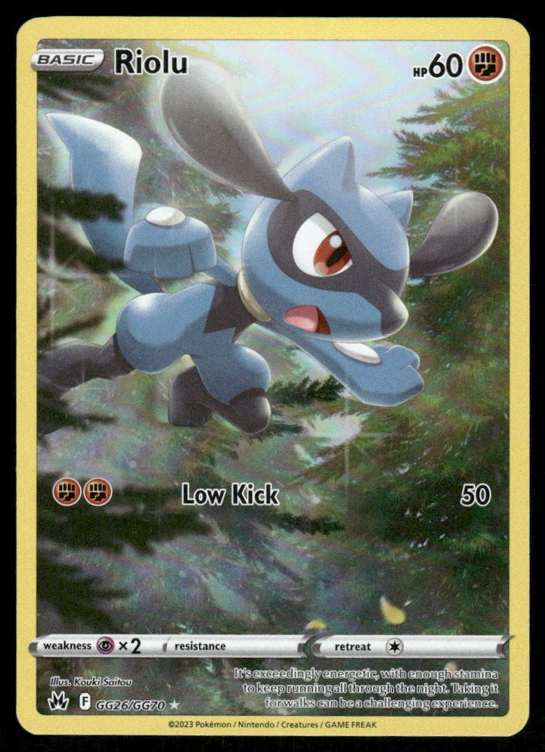 Pokemon Cards Riolu GG26/GG70 Crown Zenith Galarian Gallery Holo NM *30