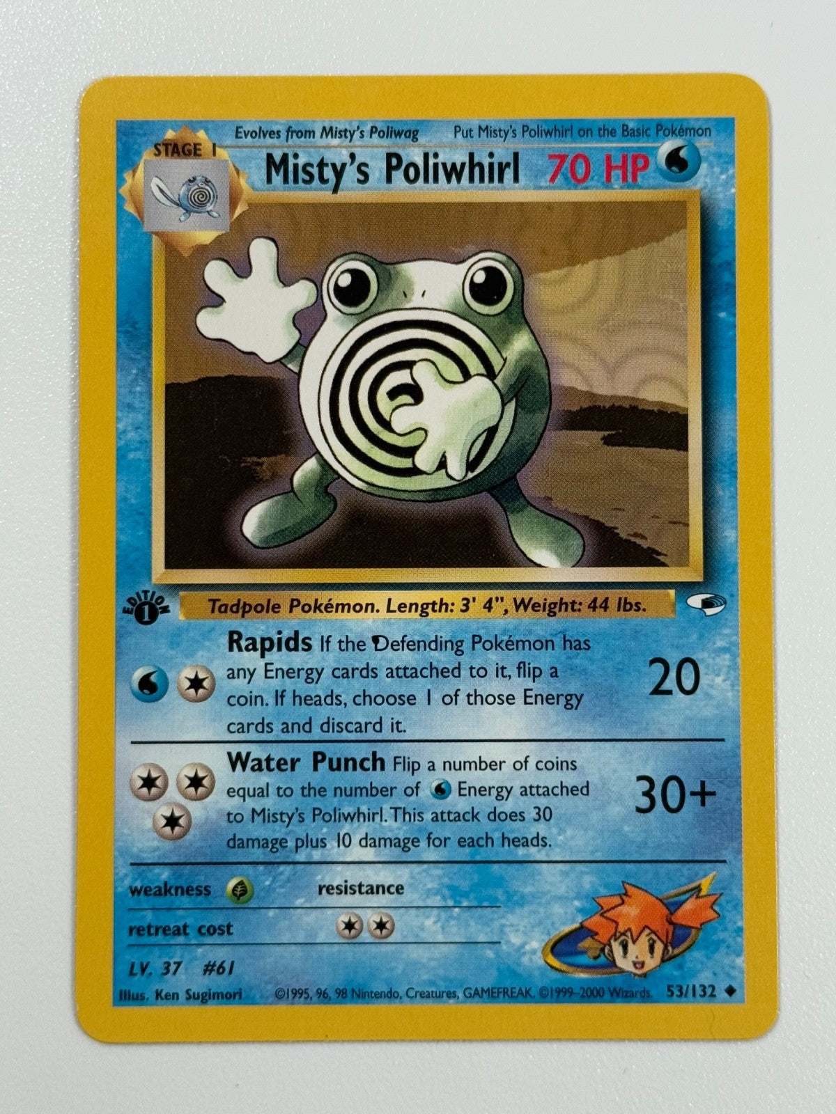 Pokémon Cards Misty's Poliwhirl 53/132 1ST EDITION Gym Heroes WOTC Uncommon0