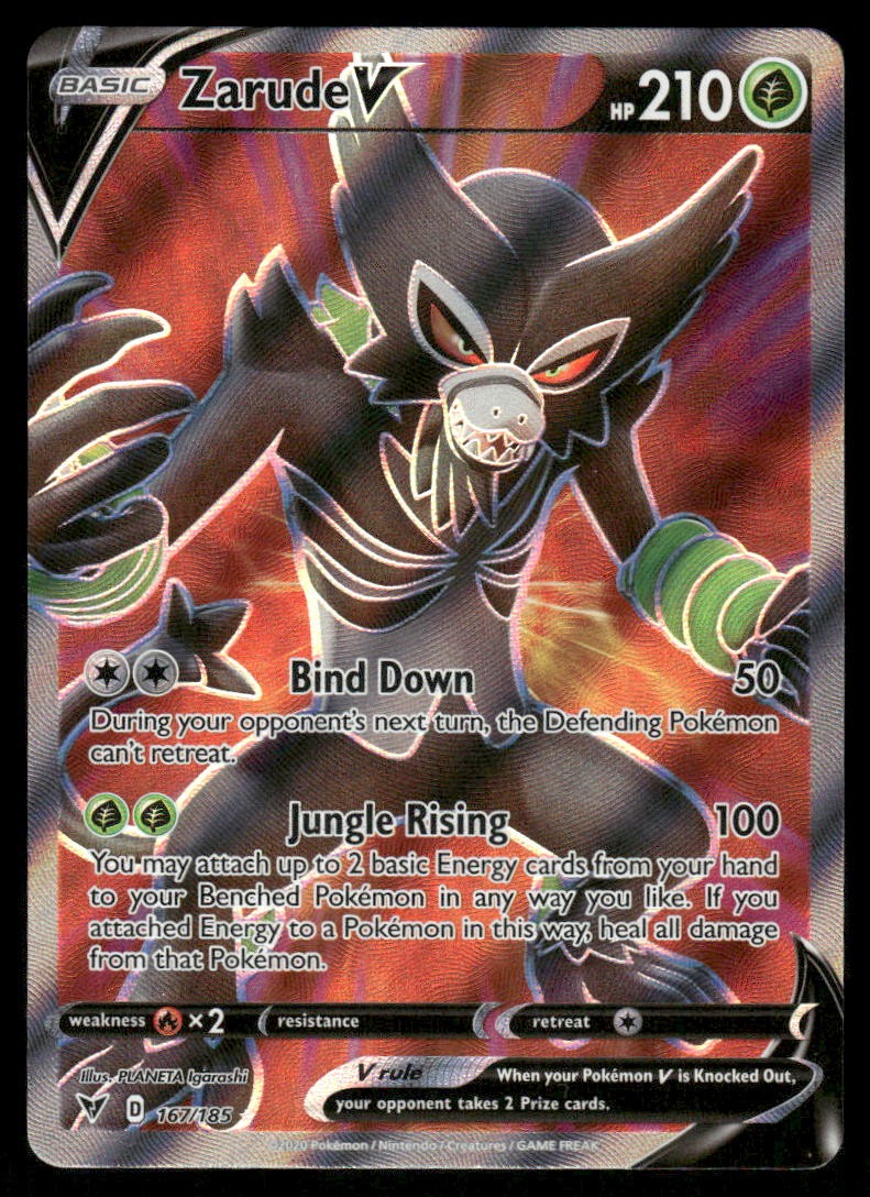 Pokemon Cards Zarude V 167/185 Vivid Voltage Rare Ultra NM0
