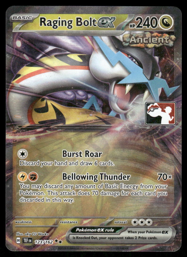 Pokemon Cards Raging Bolt ex 123/162 Prize Pack Series Cards Holofoil NM0
