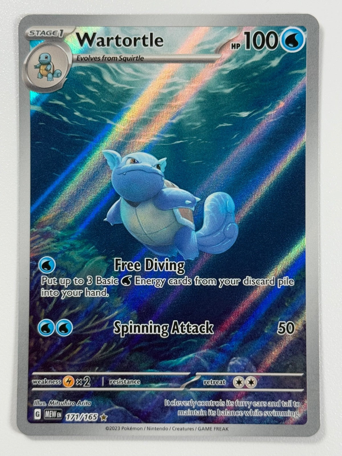 Pokémon Cards Wartortle 171/165 Pokemon 151 Scarlet & Violet IR Holo Rare0