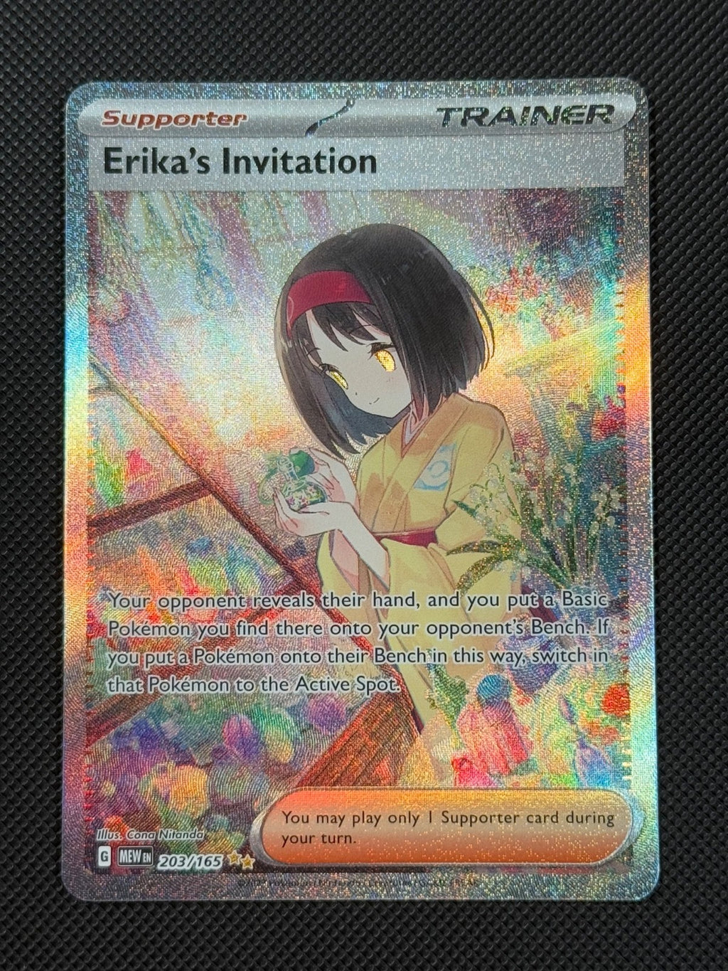 Erika's Invitation 203/165 SIR Pokémon Card Sv Scarlet & Violet 151 Holo Rare *20
