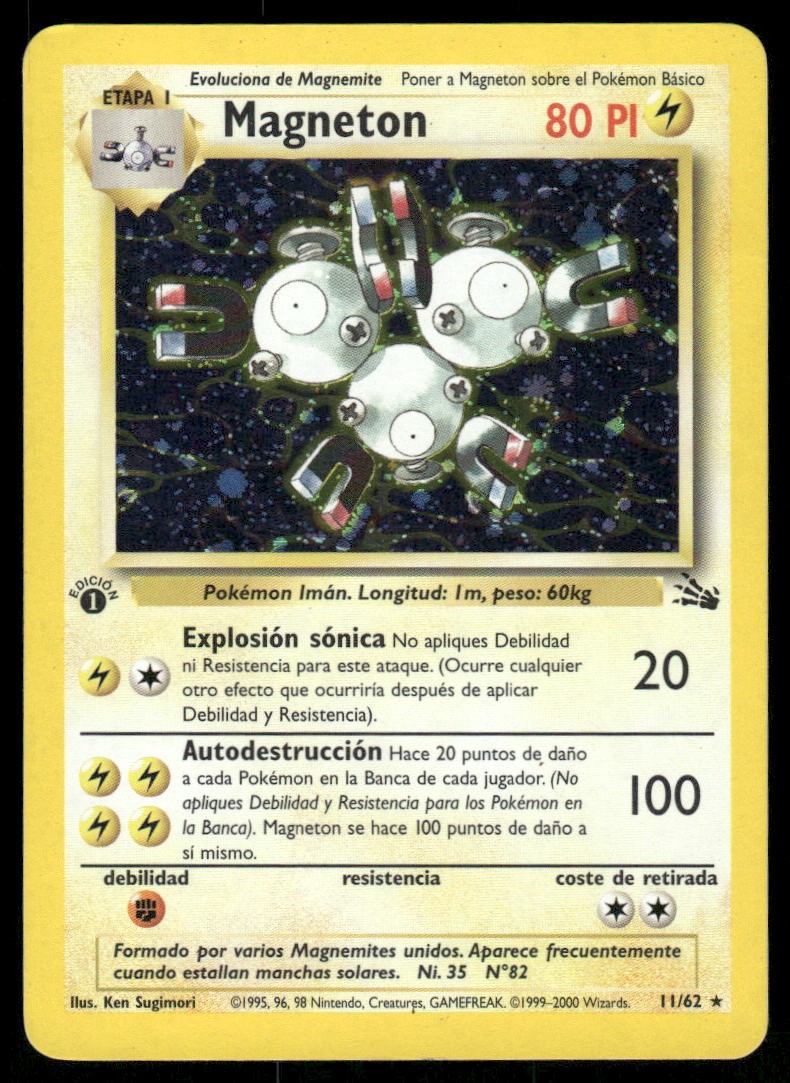 Pokemon Cards Magneton 11/62 1ST EDITION Fossil Holo WOTC Rare NM SPANISH0