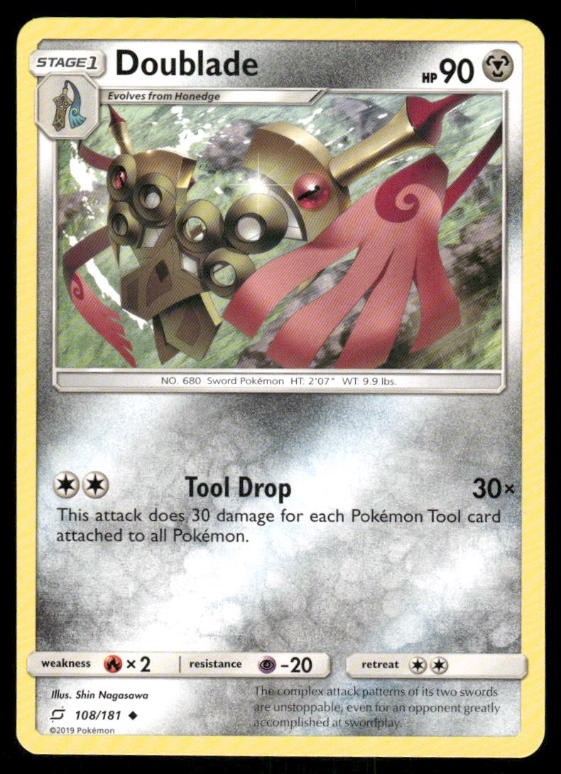 Pokemon Cards Doublade 108/181 Team Up Sun & Moon Uncommon NM0