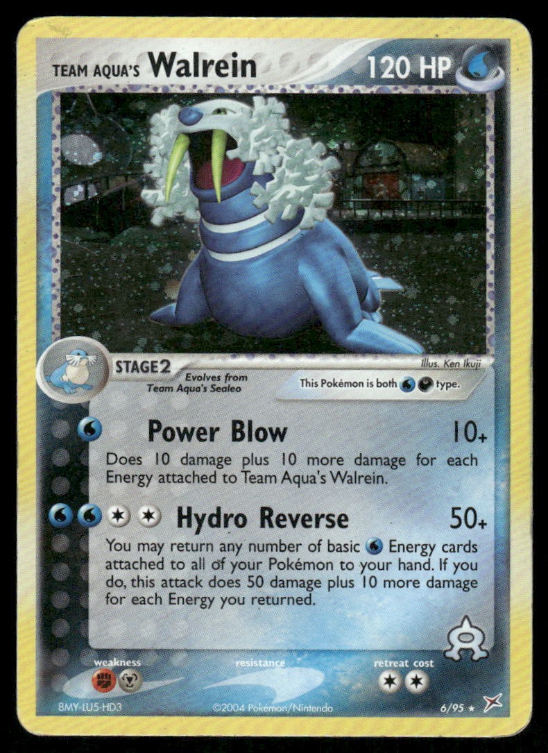 Pokemon Cards Team Aqua's Walrein 6/95 Team Magma vs Team Aqua Holo Rare HP0