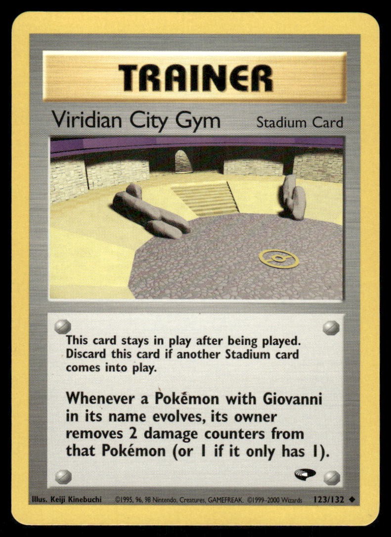 Pokemon Cards Viridian City Gym 123/132 UNLIMITED Gym Challenge WOTC Uncommon NM0