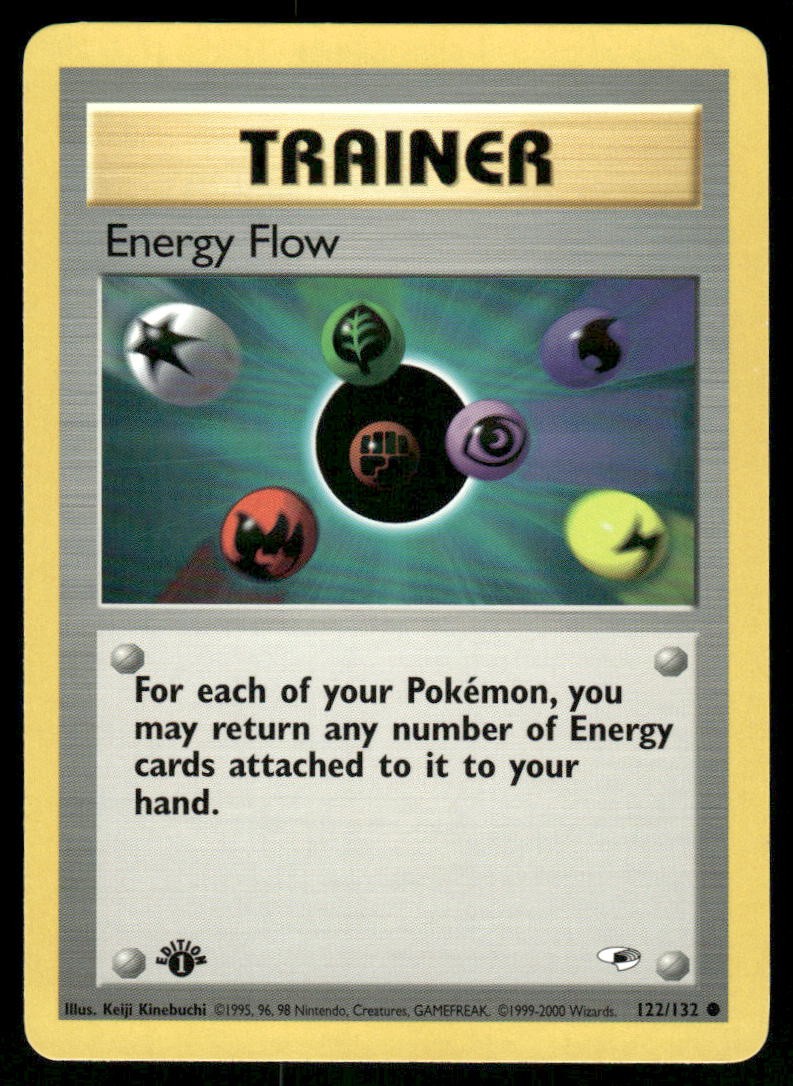 Pokemon Cards Energy Flow 122/132 1ST EDITION Gym Heroes WOTC Common NM0