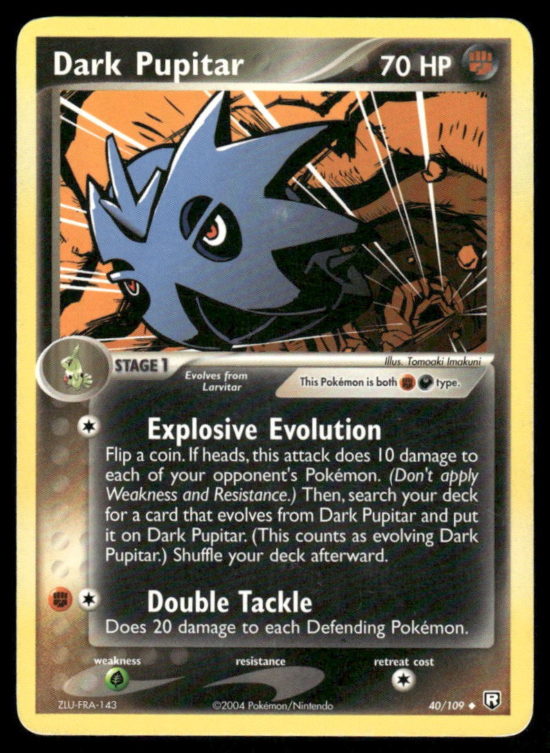 Pokemon Cards Dark Pupitar 40/109 Team Rocket Returns Uncommon LP0