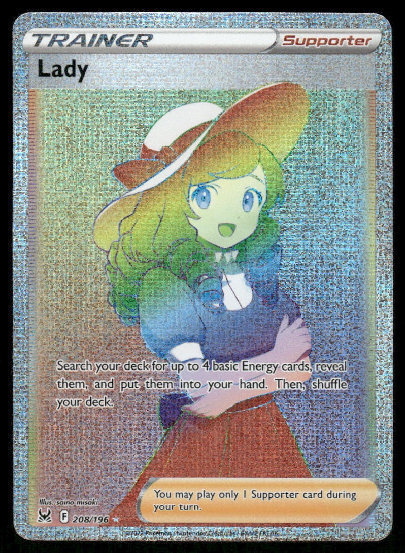 Pokemon Cards Lady 208/196 Lost Origin Rare Rainbow NM0