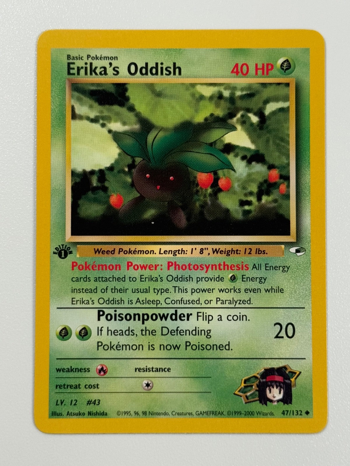 Pokémon Cards Erika's Oddish 47/132 1ST EDITION Gym Heroes WOTC Uncommon0