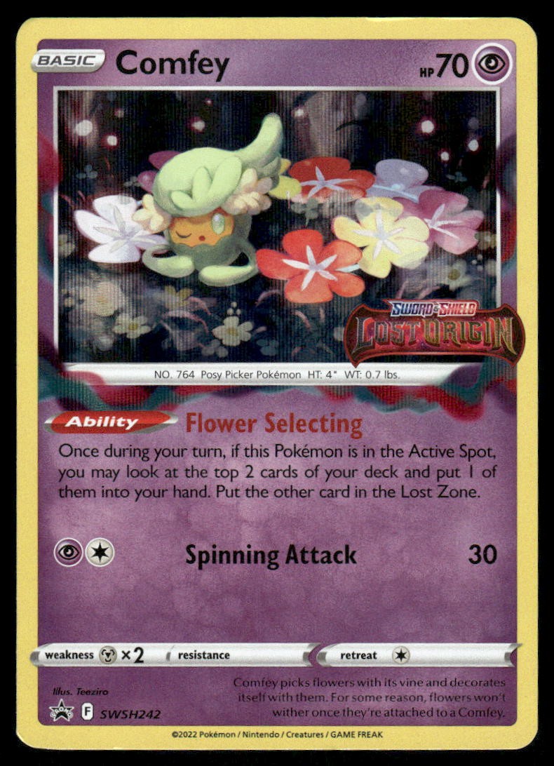 Pokemon Cards Comfey SWSH242 SWSH Black Star Promo PRE RELEASE NM0