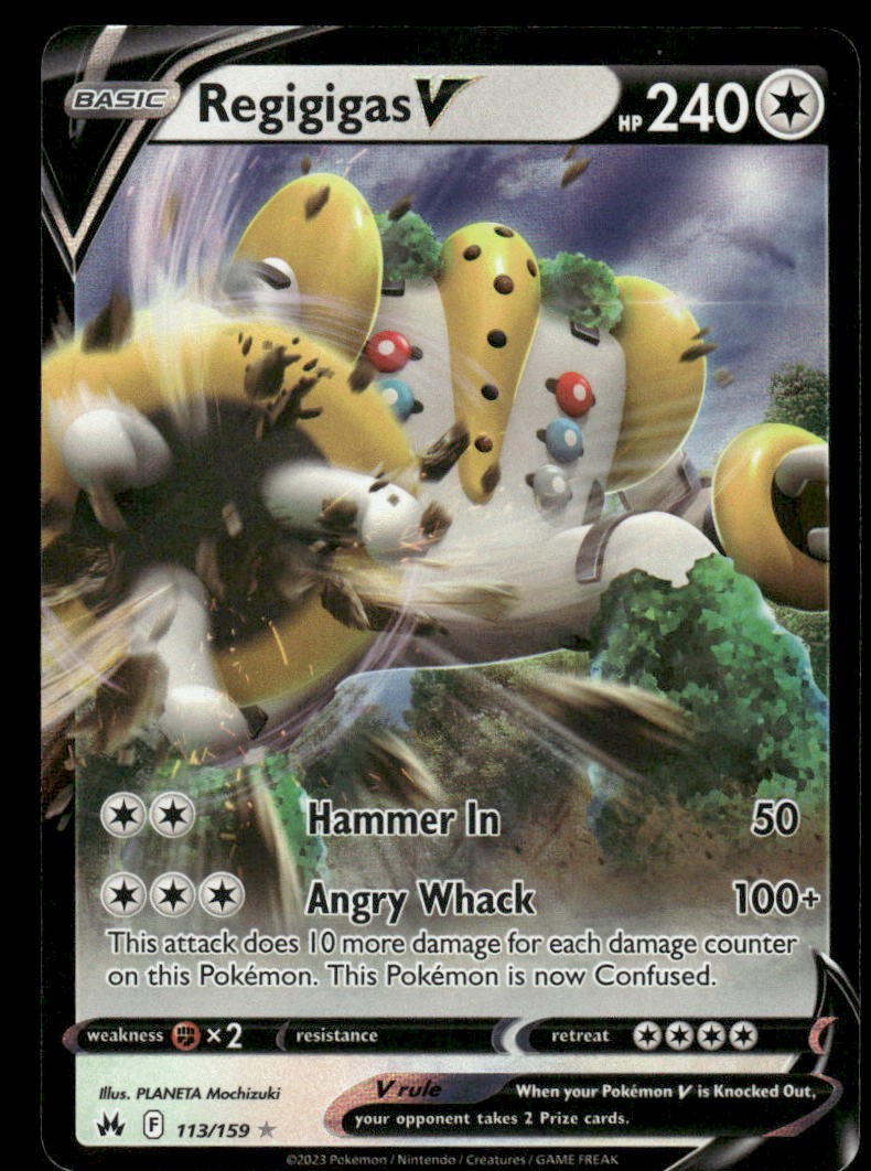 Pokemon Cards Regigigas V 113/159 Crown Zenith Holo Rare V NM *20
