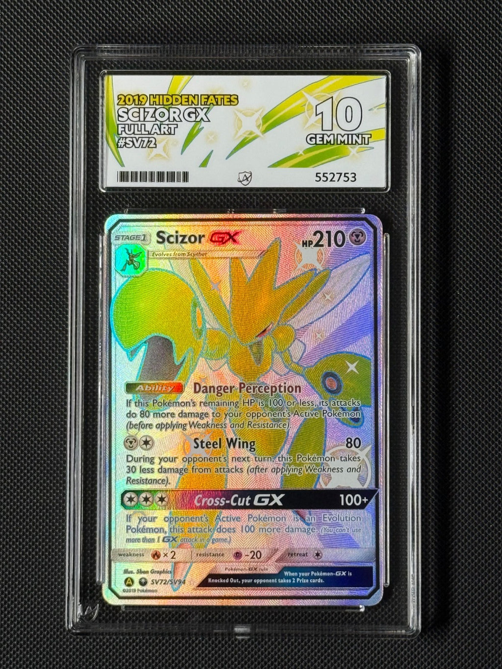 ACE 10 Scizor GX SV72/SV94 Pokémon Card Hidden Fates Shiny Vault GEM MINT0