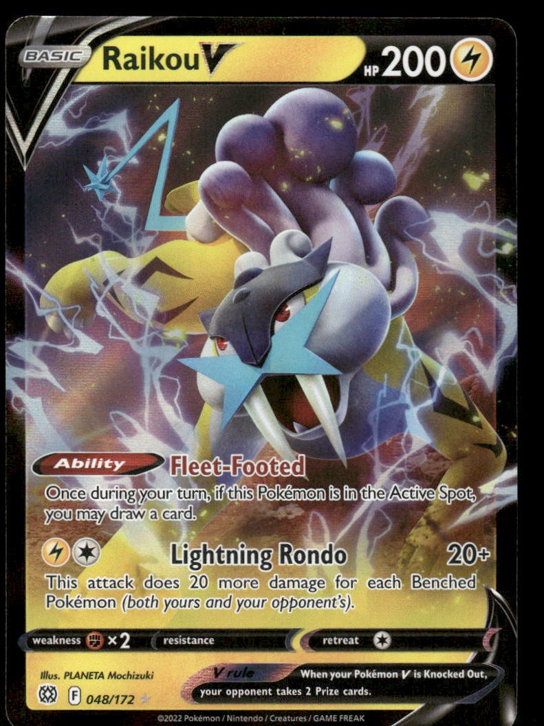 Pokemon Cards Raikou V 048/172 Brilliant Stars Holo Rare V NM0