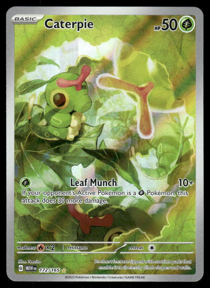 Pokemon Cards Caterpie 172/165 151 Illustration Rare NM *20