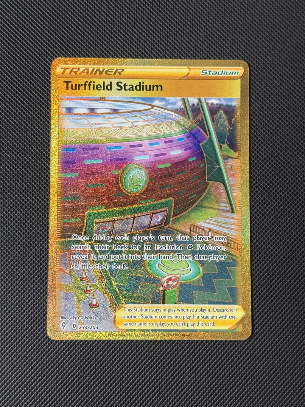 Turffield Stadium 234/203 Secret Rare Pokémon Card Evolving Skies NM0