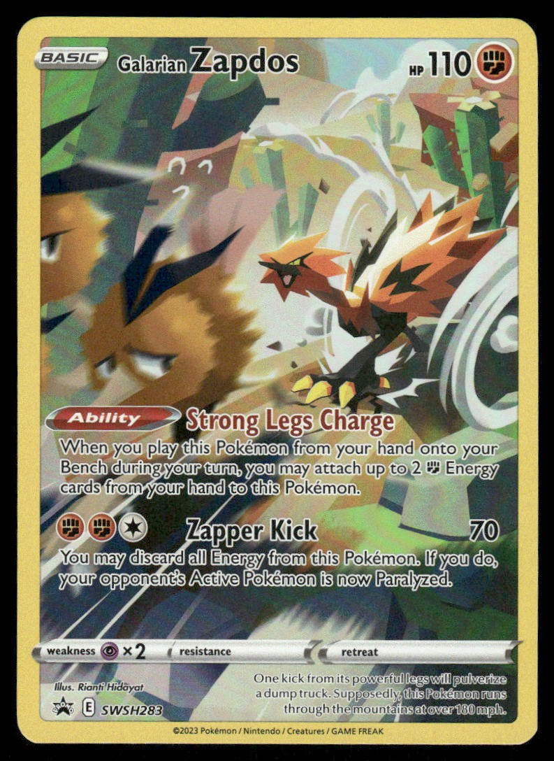 Pokemon Cards Galarian Zapdos SWSH283 SWSH Black Star Promo NM0