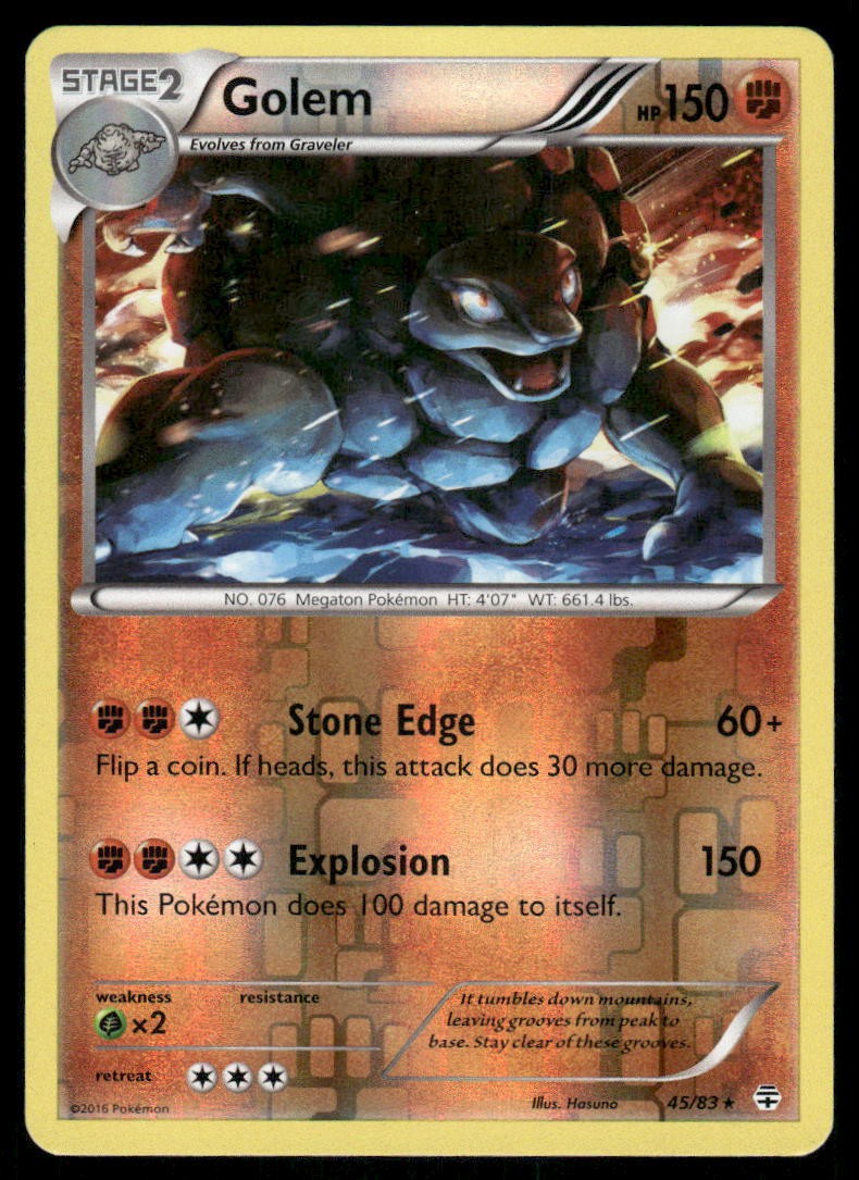 Pokemon Cards Golem 45/83 Reverse Holo Generations NM0