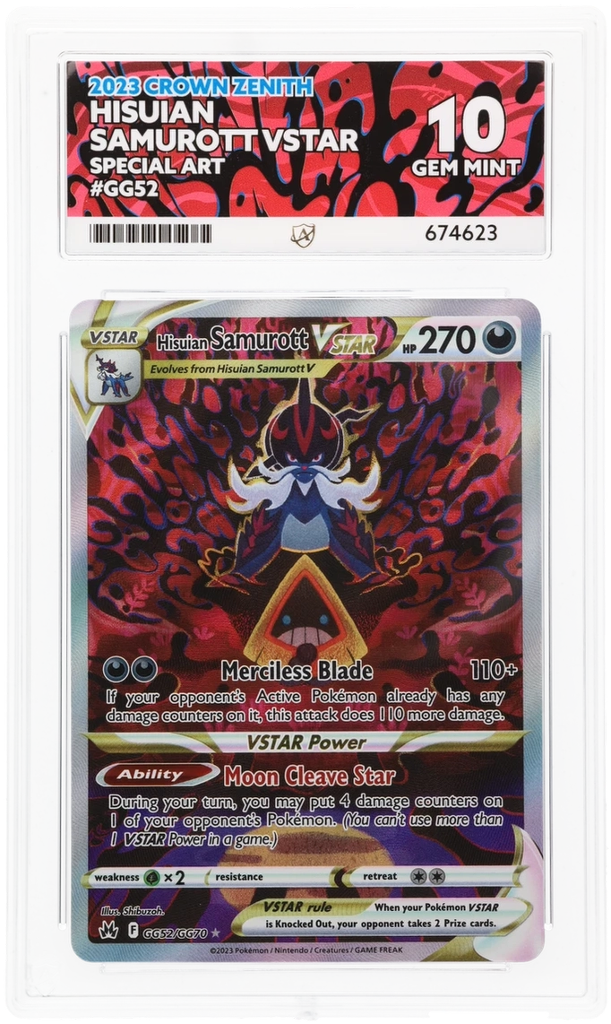 Pokemon Cards Hisuian Samurott VSTAR GG52/GG70 ACE 10 Crown Zenith GEM MINT0