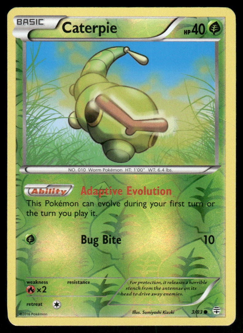 Pokemon Cards Caterpie 3/83 Reverse Holo Generations NM0