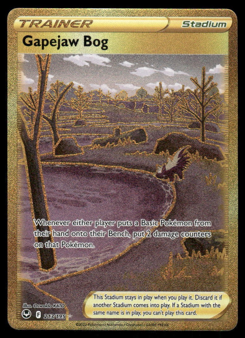 Pokemon Cards Gapejaw Bog 213/195 Silver Tempest Secret Rare NM0