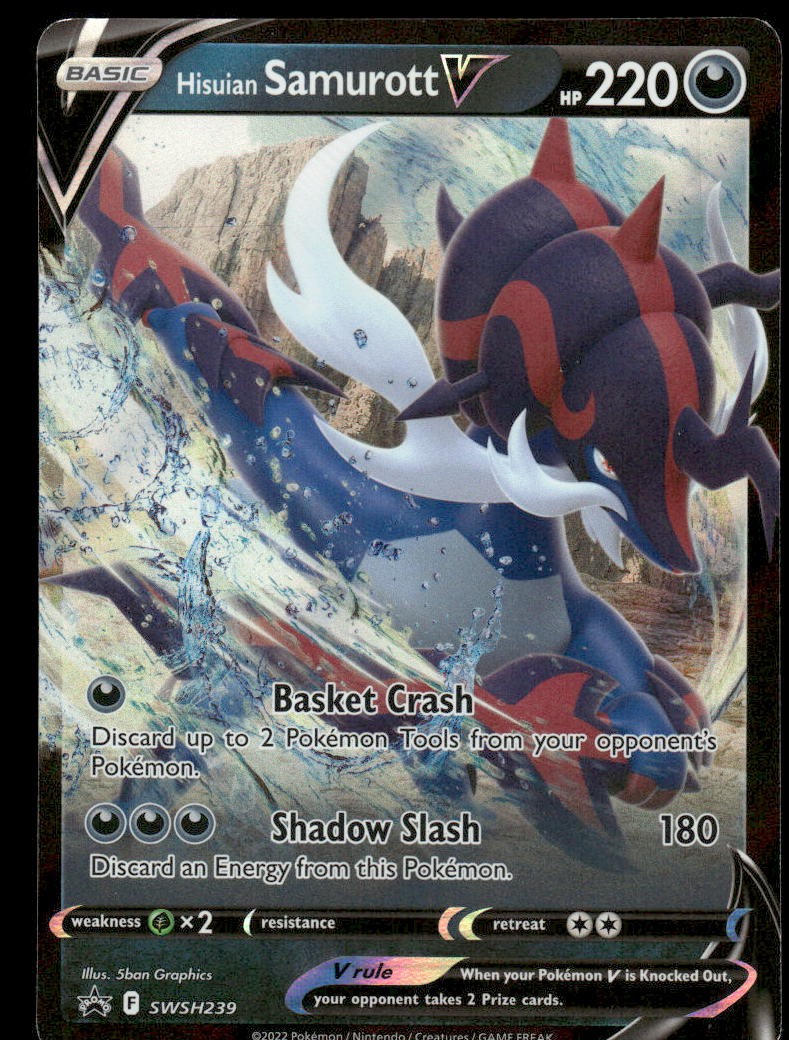 Pokemon Cards Hisuian Samurott V SWSH239 SWSH Black Star Promo NM *30