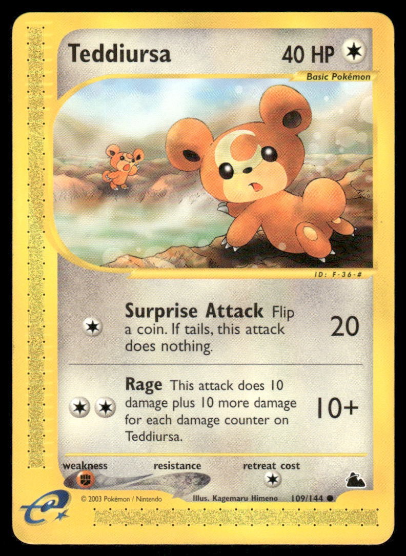 Pokemon Cards Teddiursa 109/144 Skyridge Common NM0