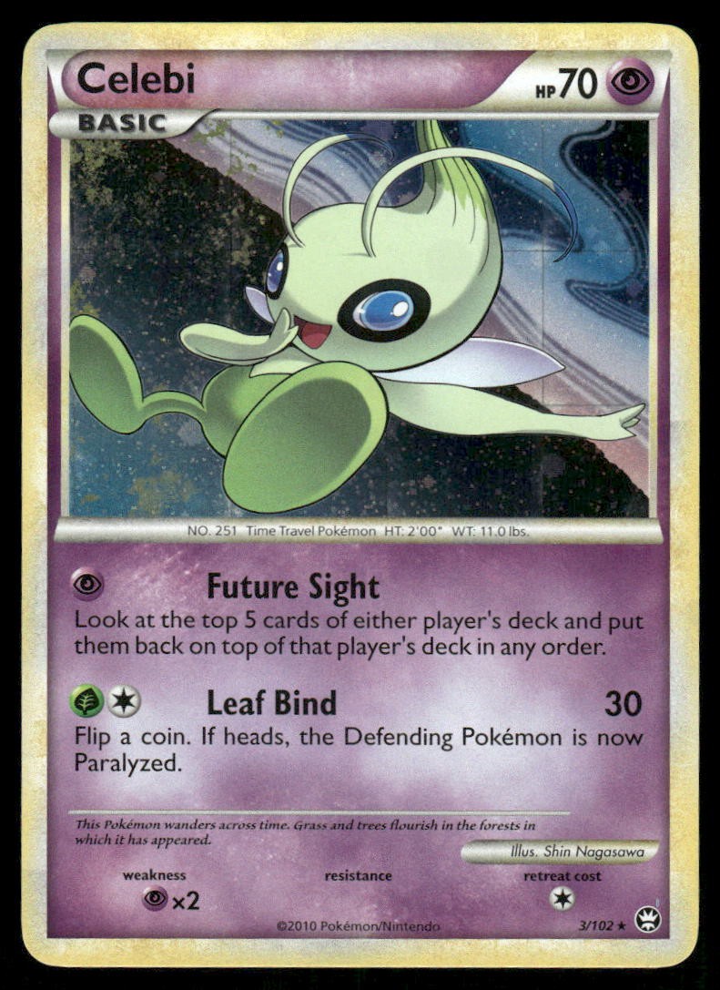 Pokemon Cards Celebi 3/102 HGSS Triumphant Holo Rare NM0
