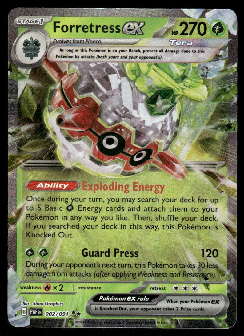 Pokemon Cards Forretress ex 002/091 Paldean Fates Double Rare NM *20
