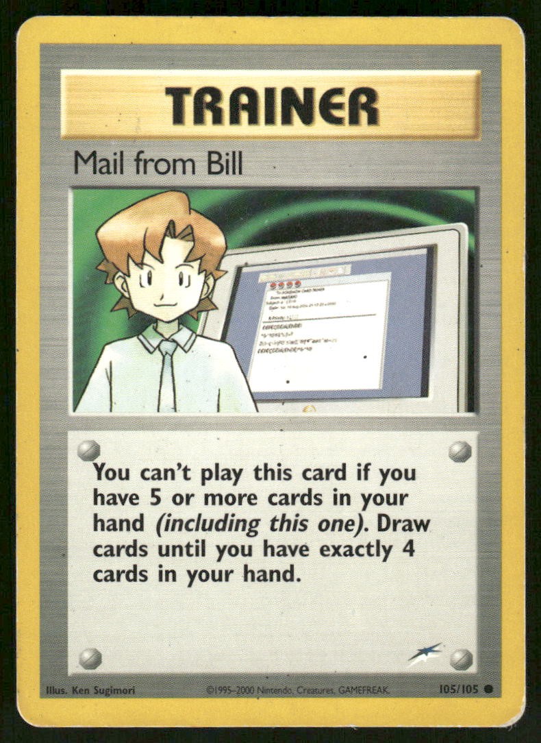 Pokemon Cards Mail from Bill 105/105 UNLIMITED Neo Destiny WOTC Common NM0