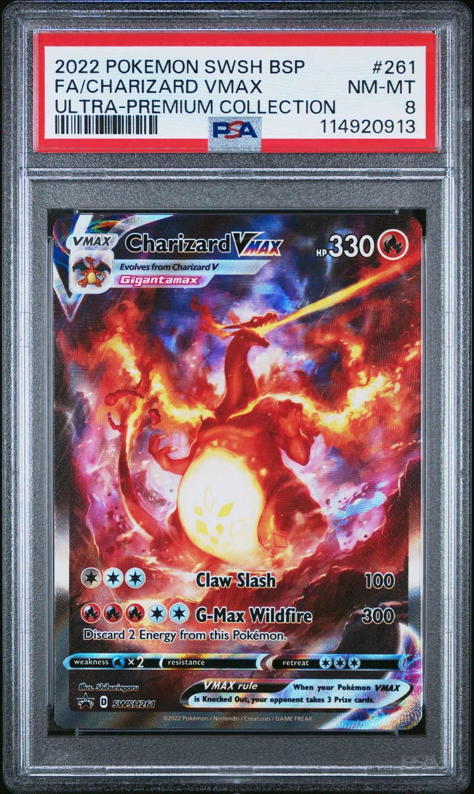 Pokemon Card Charizard Vmax 261 Sword & Shield Ultra Premium Collection PSA 80