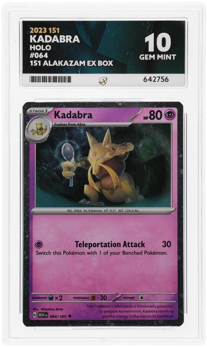 Pokémon Cards Kadabra 064/165 ACE 10 Pokemon 151 Alakazam ex Box Cosmo Holo0