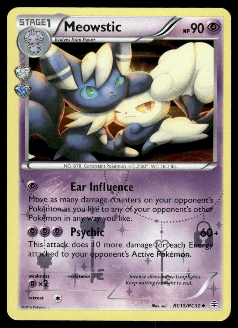 Pokemon Cards Meowstic RC15/RC32 Reverse Holo Generations Uncommon NM0