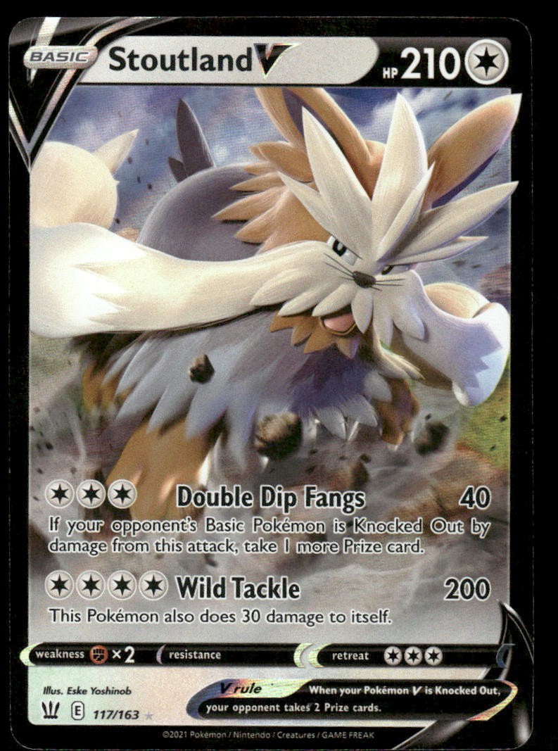 Pokemon Cards Stoutland V 117/163 Battle Styles Holo Rare V NM0